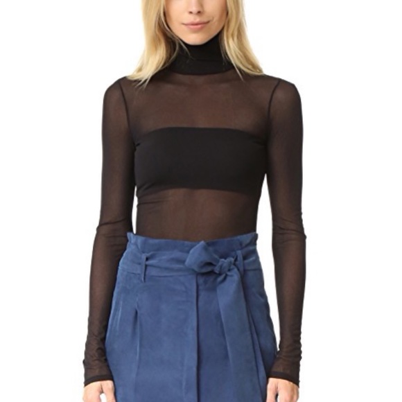 sheer mesh turtleneck